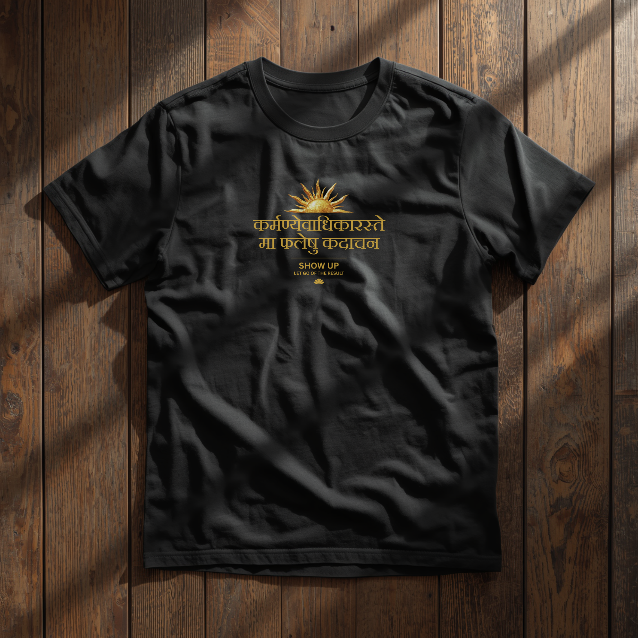 Karmanye Vadhikaraste Oversized T-Shirt | Bhagavad Gita Quote Tee – Real HIRA