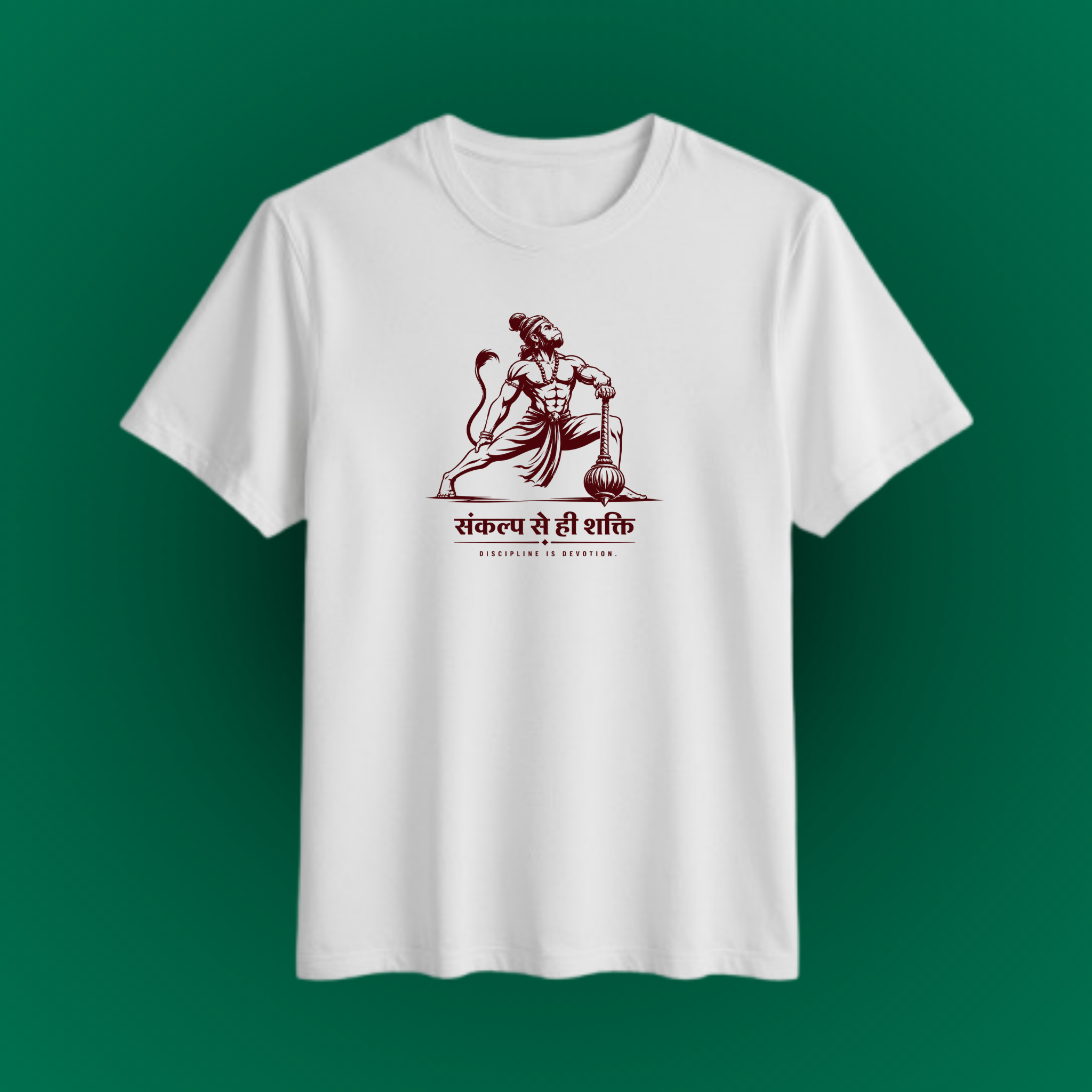 Sankalp™ Hanuman Warrior Pose Oversized T-Shirt – Devotional Gym Tee | REAL HIRA