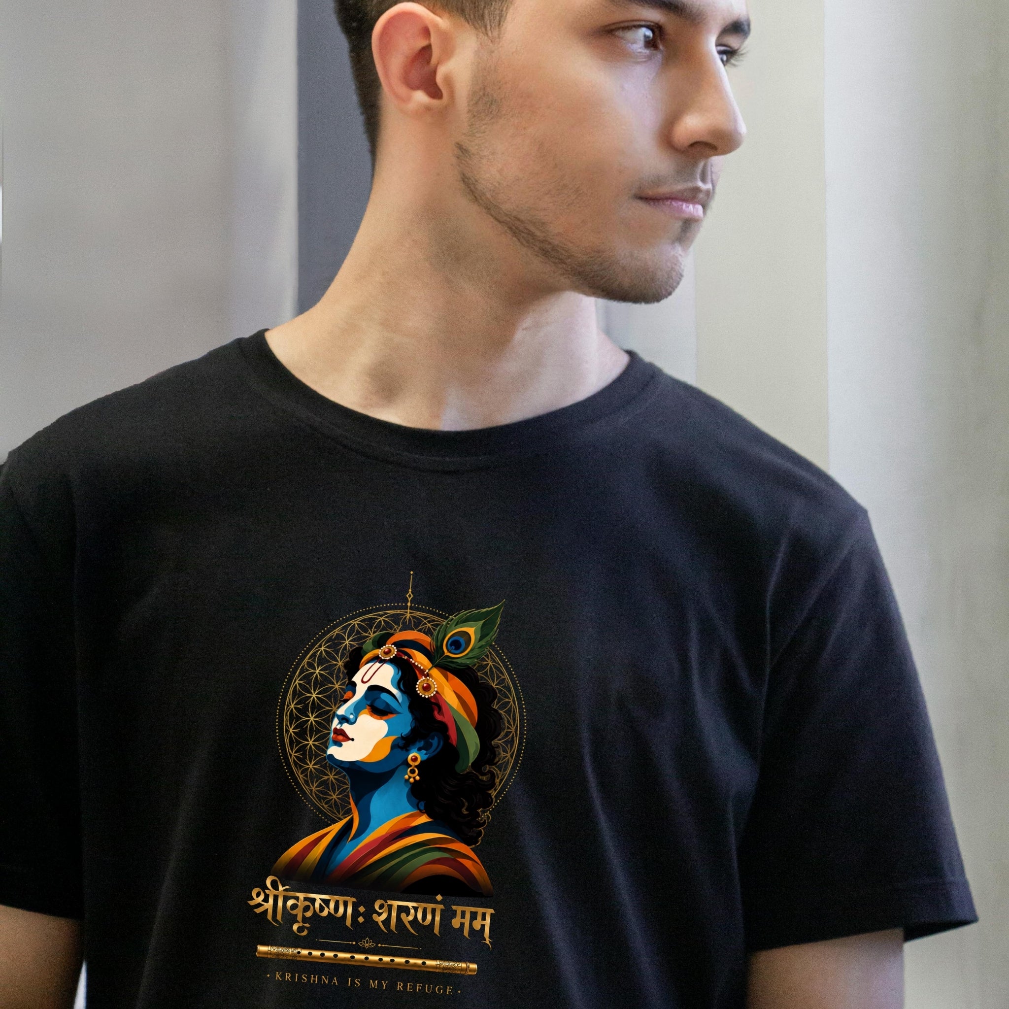Krishna T-Shirt | Devotional Graphic Tee | Real HIRA