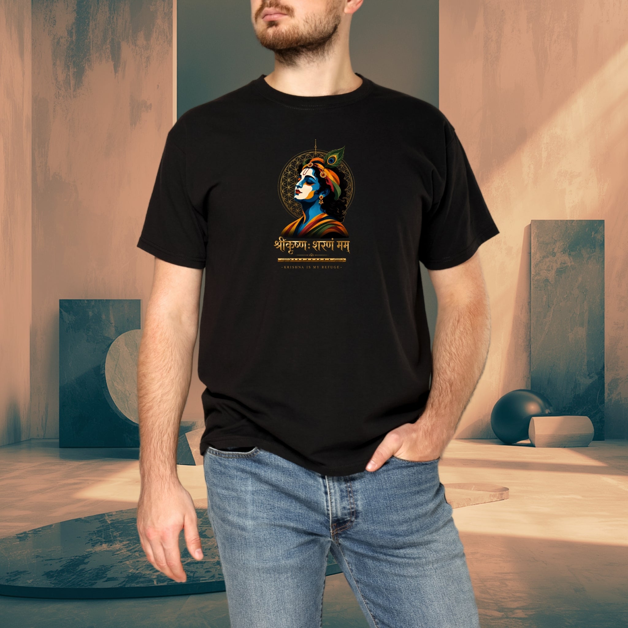 Krishna T-Shirt | Devotional Graphic Tee | Real HIRA